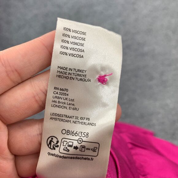 Maeve Tulip Satin Skirt Women 2 Anthropologie Pink Front Split Button Front Wrap - Picture 12 of 16